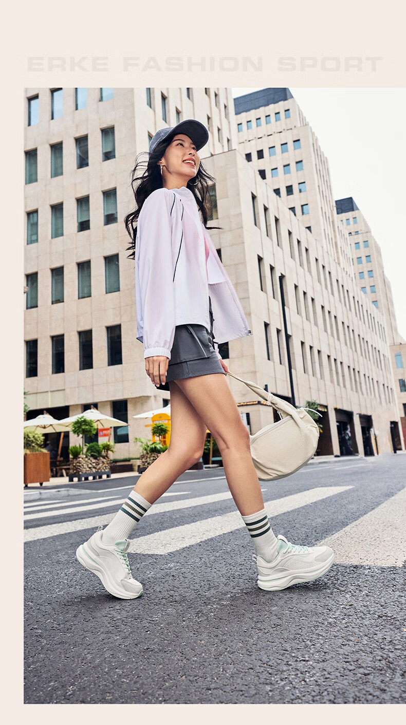 ERKE Casual Shoes 26 New Women's Comfortable Thick-Soled Shock-Absorbing Versatile Sports Dad Sneakers | Fengxuan 2 8