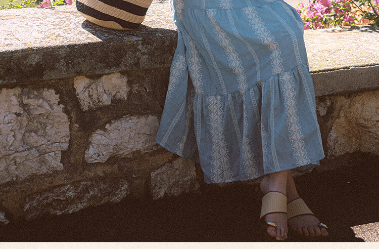 AtlanticBeach New French Style Seaside Vacation Dress Women Autumn Loose V-Neck Embroidered Mid-Length Cover-Up Sun Protection Wrap Dress 2