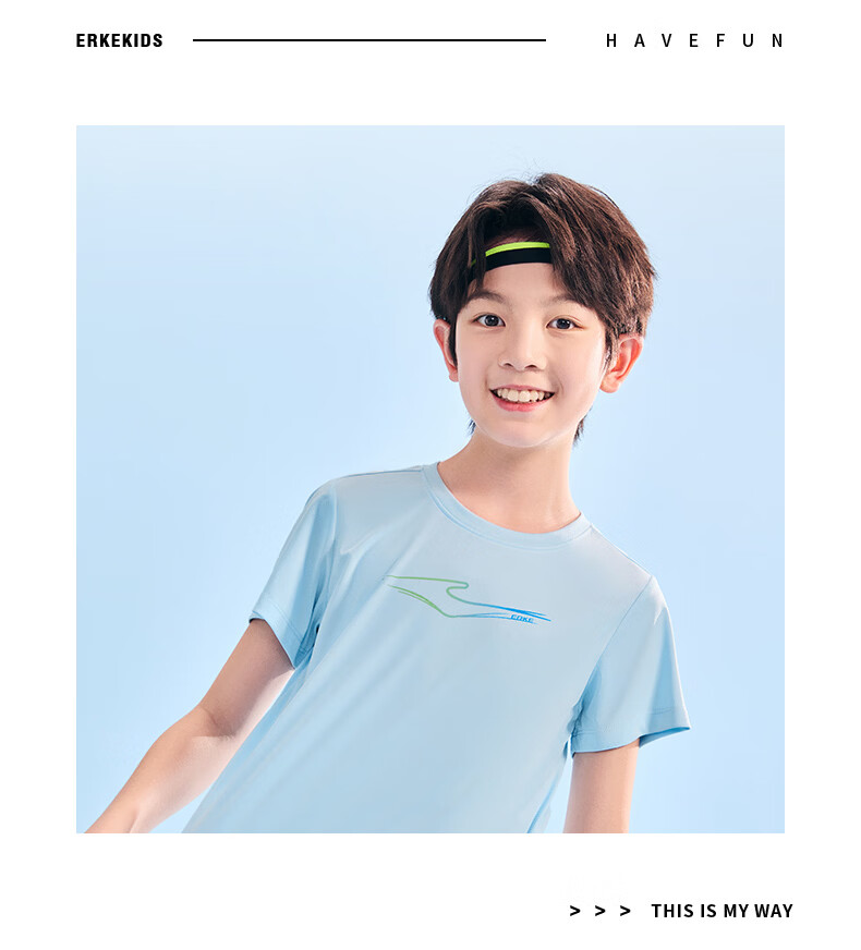 ERKE Kids Boys and Girls Quick-Dry Short Sleeve Children's Crew Neck Summer UV50+ Sun Protection T-Shirt White 110 42