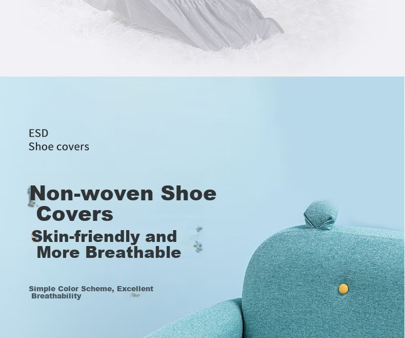 Deli Non-woven Large Waterproof Shoe Covers for Machine Room Home Use Disposable Dustproof Breathable Indoor Thickened Non-slip Shoe Covers 40pcs Gray 19800 4