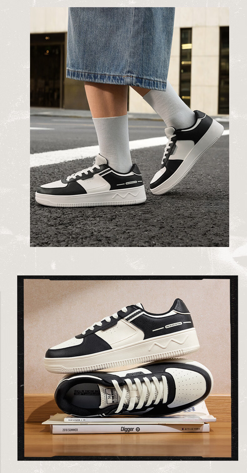 361° Men's Sports Shoes, Air Force One Retro Thick-Soled Heightening White Sneakers, Casual Versatile Skateboard Shoes, 672426611-1 16