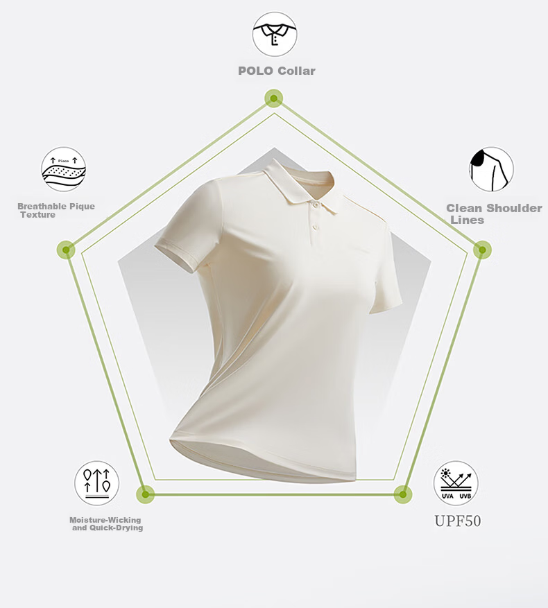 Erke Women's Sports Polo T-Shirt Summer Moisture-Wicking Quick-Dry Short Sleeve Outdoor Sun Protection Casual Business Top 3