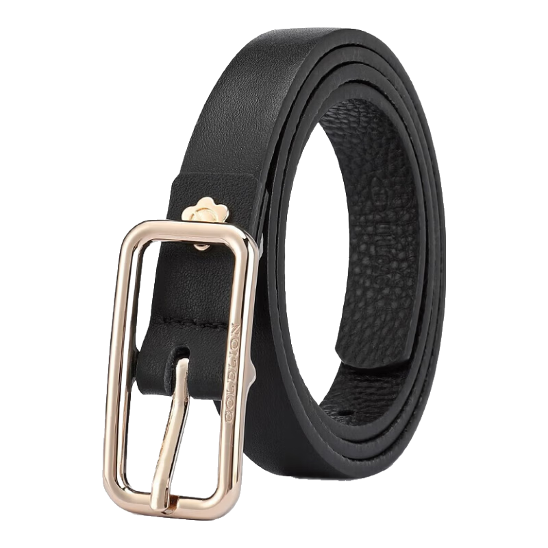 Goldlion Women's Leather Belt, Fashionable Versatile Pin Buckle Waistband Gift Box, Birthday Present