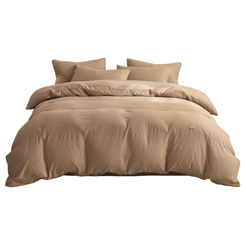 HLA A-Class Antibacterial Washable Cotton Duvet Cover 220*240cm Single Piece Bed Linen Skin-Friendly Duvet Cover Camel Color