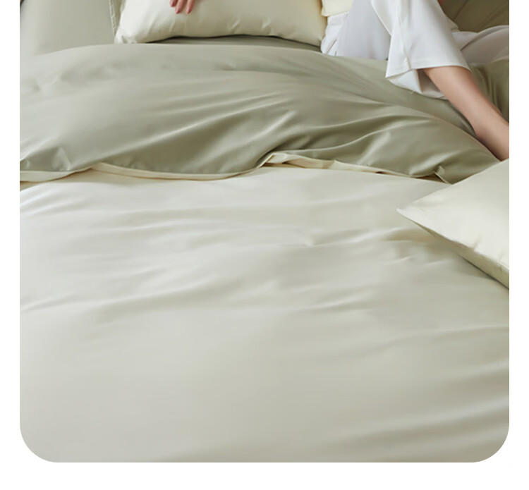 MUJI Origin Series 60-Count Xinjiang Cotton Four-Piece Set Ultra-Soft Class A Antibacterial Pure Cotton Bedding Set 1.8/2.0m Bed Glacier Blue 8