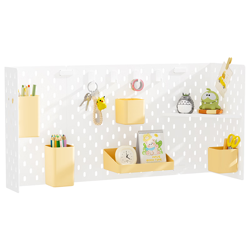 JD Original Office Storage Pegboard, No-Nail Storage Rack, Freestanding Desk Organizer for Office, Dormitory And Study, Modular Set