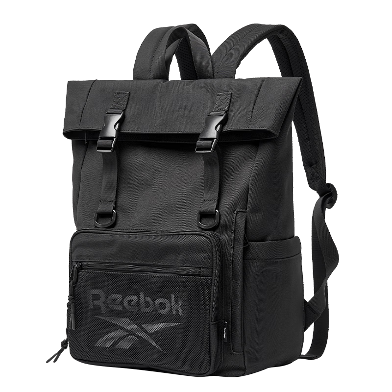 Reebok Men's Large Capacity Sports Backpack 2026 New Expandable High School College Student Bag Women Obsidian Black