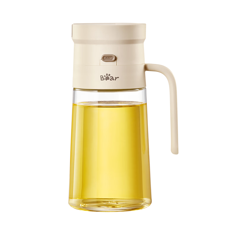 Bear Oil Dispenser, Glass Bottle Seasoning Bottle Soy Sauce Bottle Kitchen Oil Container, 660ml Automatic Open/Close Non-Drip CX-JW021