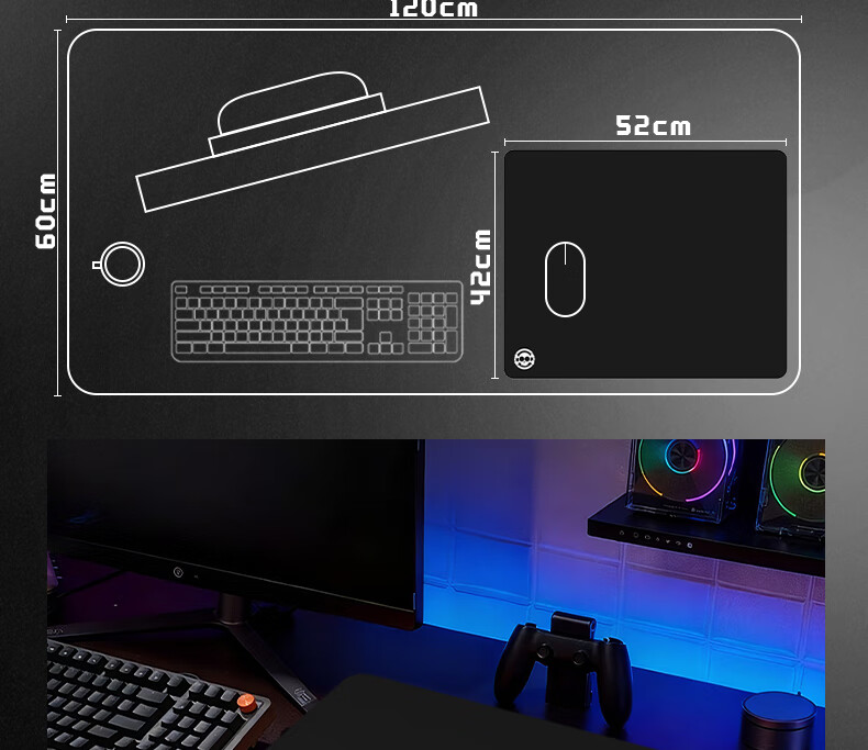 HELLFIRE Gaming Mouse Pad Fast Response FPS Delta Large 520x420x4mm Ultra-Narrow Dense Edge Smooth Surface 11