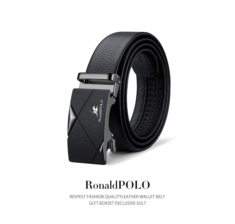 Pluston Paul Men's Leather Belt High-End Genuine Cowhide Waist Belt Birthday New Year Gift for Boyfriend Dad 9