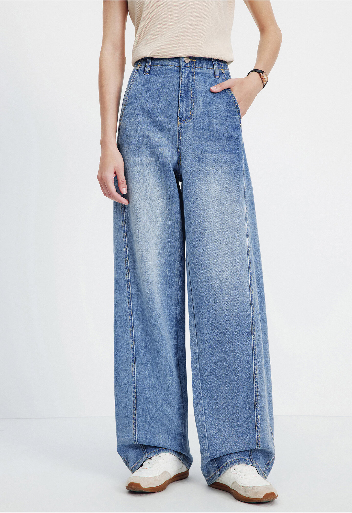 Navigare Small Sailboat Loose Fit Banana Pants 2026 Spring Summer New Washed Denim Women's Wide Leg Trousers 2312576502 1