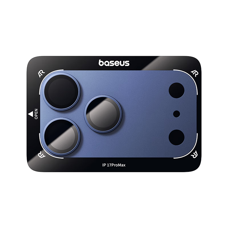 BASEUS [AR Anti-Reflective | Full Aluminum Alloy Lens Protection], Suitable for IPhone 17 Pro Camera Lens Film, Apple 17 Pro Lens Protector, High-Definition Ultra-Thin Deep Sea Blue
