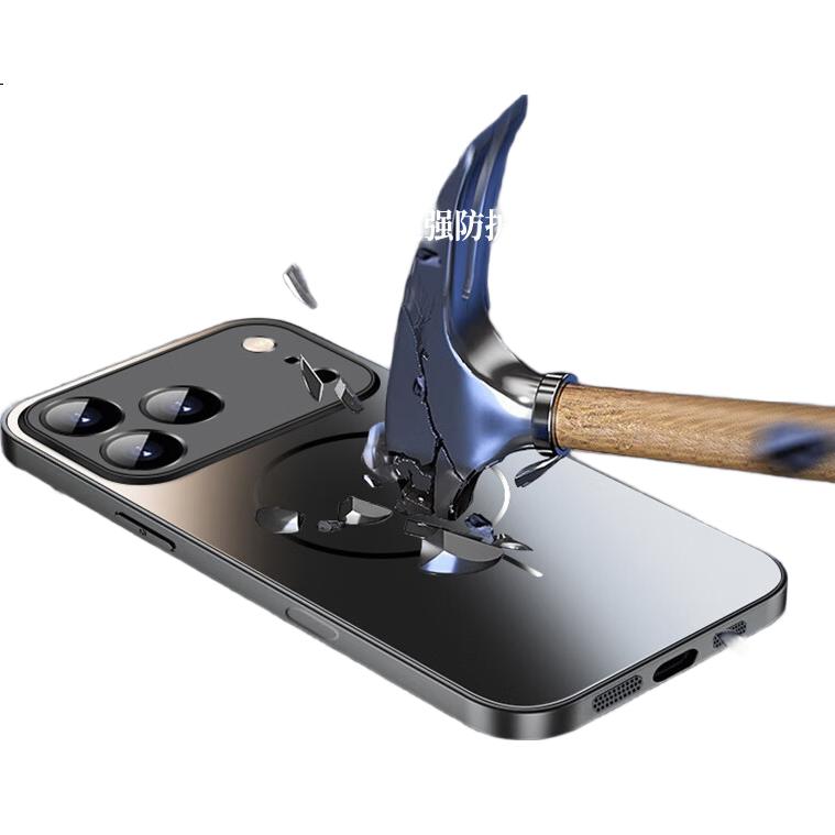 Чехол для iPhone 17 Pro Max Mengxiangkejia, MagSafe, защита от падений, ультратонкий, приятный на ощупь, матовый, графитовый черный