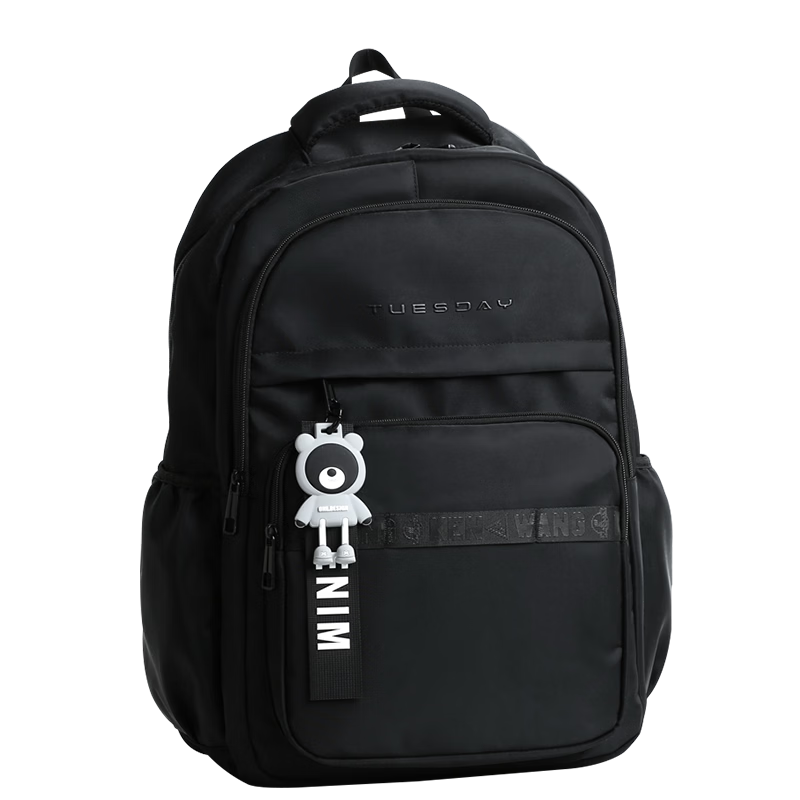 COW Fashion Men's Backpack Large Capacity School Bag Travel Casual Commuter Laptop Bag Black