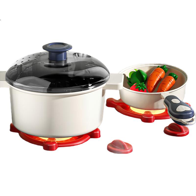 Детская игровая кухня Xidiqui с реалистичным звуком и светом, стойка для приготовления пищи с распылением, имитация приготовления и нарезки, подарок на день рождения для мальчиков и девочек