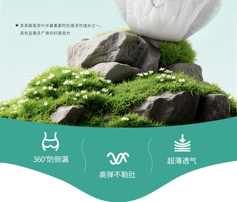 Ruipi Tea Polyphenol Breathable Leak-Proof Menstrual Sleep Pants Plus Size 4 Packs 12 Pieces JD Self-Operated 1