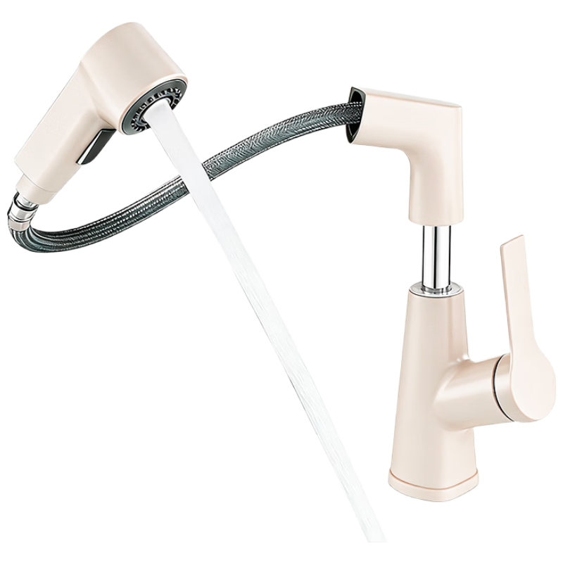 Xinfei Basin Faucet, Lift And Pull Type, Hot And Cold Dual Control, Bathroom White, Washbasin Tap