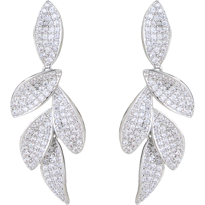 AJIDOU Earrings [Same As Offline Mall], Fashionable Leaf Zircon Pendant Earrings, Luxury Gift for Mid-Autumn Festival