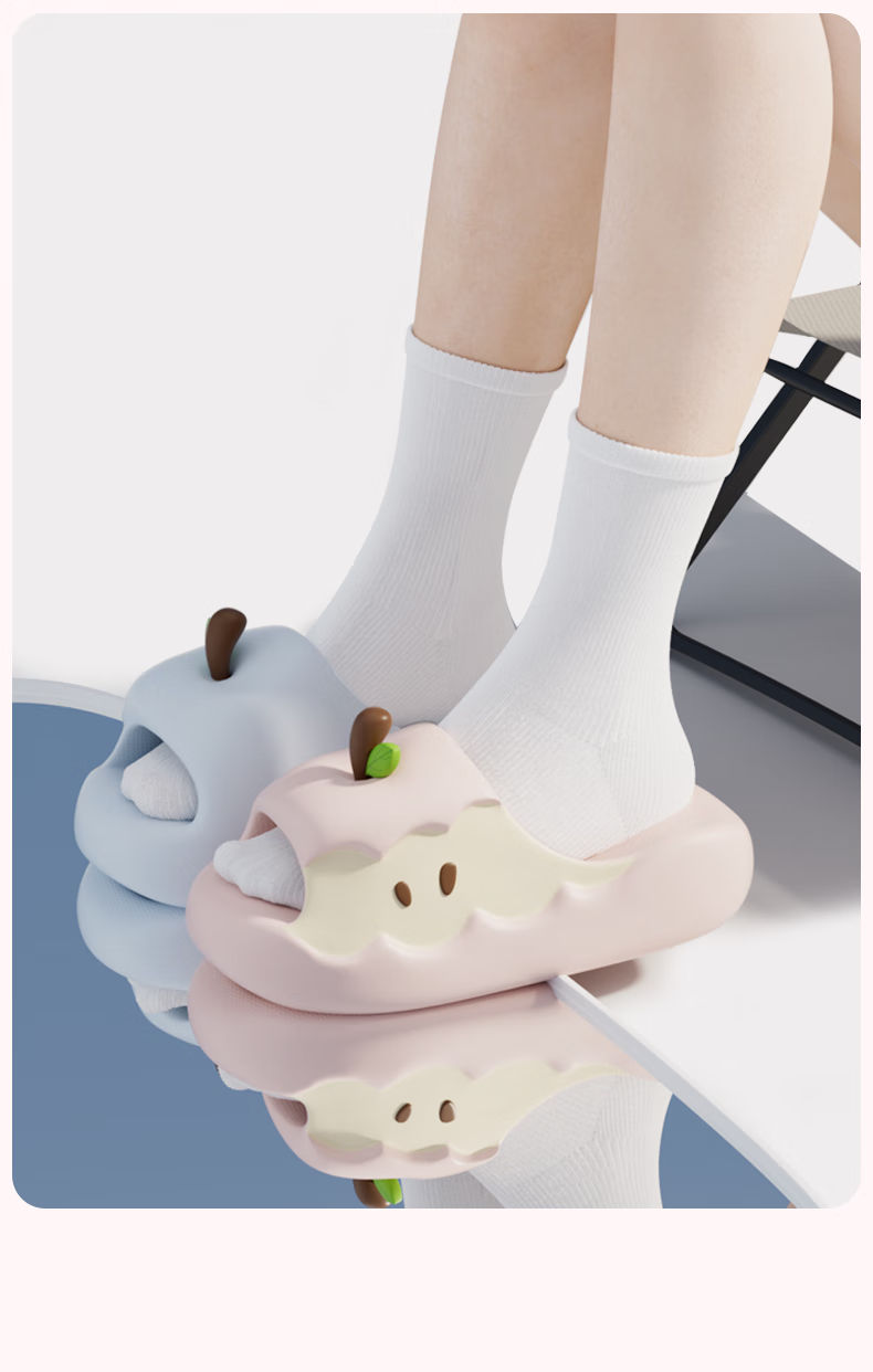 Chedoir Mandarin Duck Apple Women's Summer Cute Cartoon Home Non-Slip Shower Couple Slippers Outdoor Sandals 9