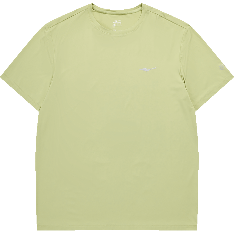 Erke Men's Sunscreen T-Shirt Summer New Sports Short Sleeve Moisture-Wicking Solid Color Running Casual Top