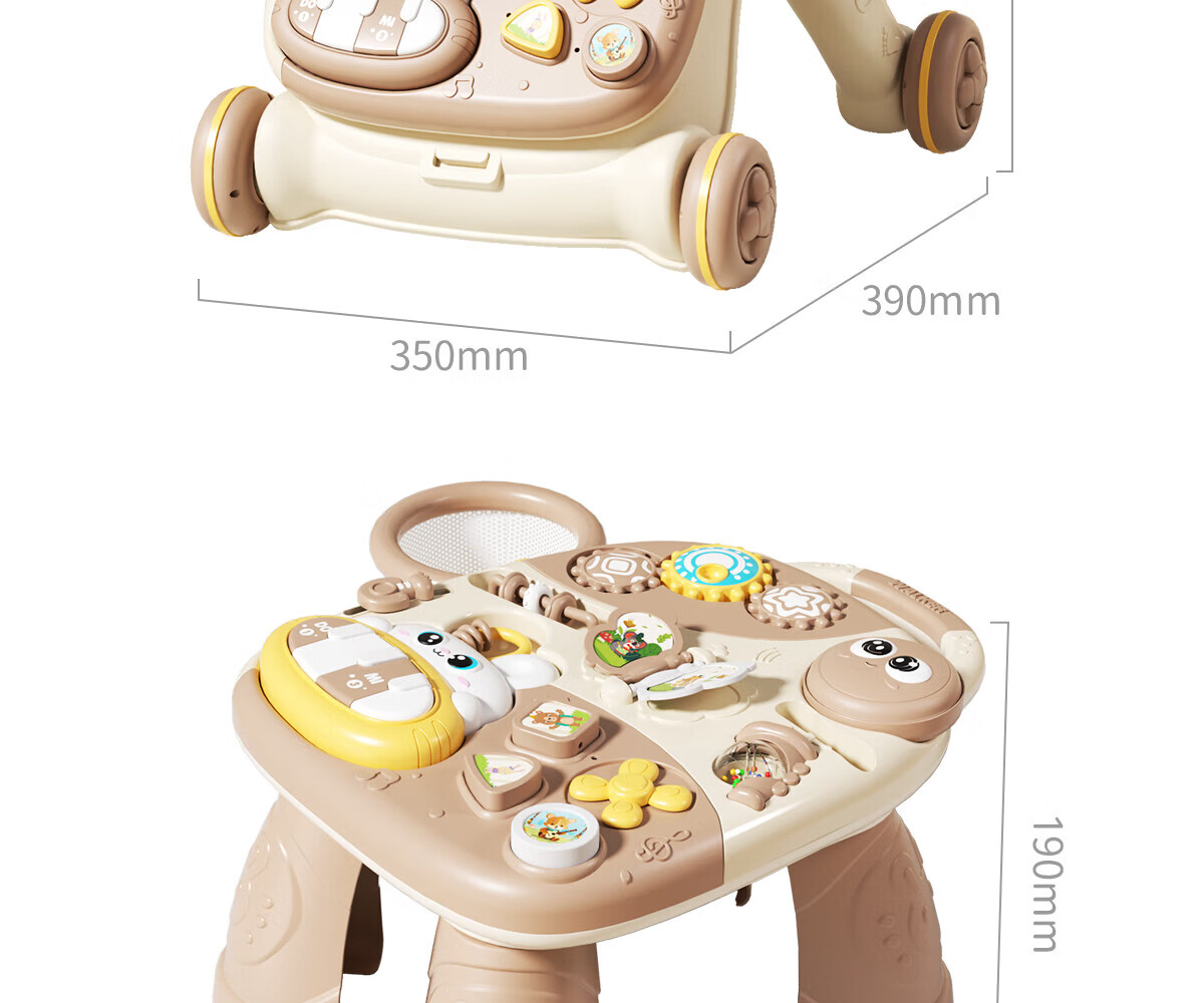 Wanletu Baby Walker Toddler Push Car Anti-Tip Walking Aid Multifunctional Activity Panel Play Table Birthday Gift 4
