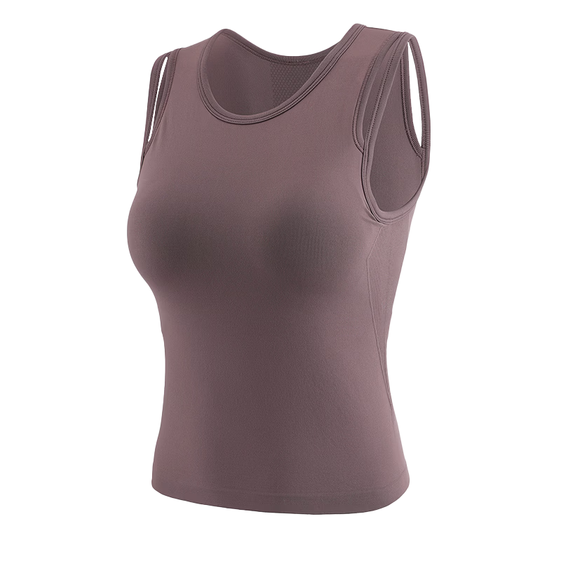 XUEXIMAN Integrated Sports Vest High-Intensity Shockproof Push-Up Fitness Pilates Sleeveless Quick-Dry Yoga Top