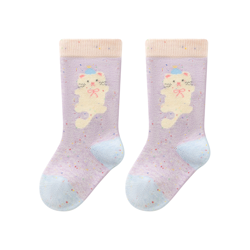 Growth Baby Socks Spring Autumn Seamless Cotton Newborn Princess Style Girls A-Class Loose Top Non-Binding Mid-Calf Socks for One Year Old