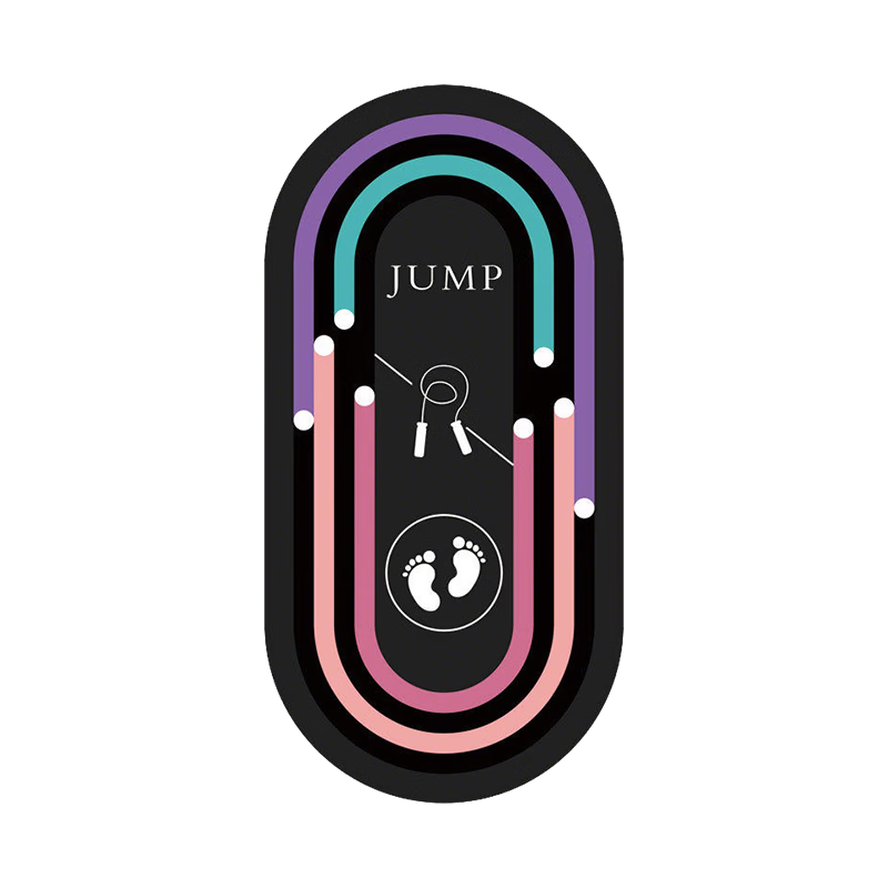 Duweike Jump Rope Mat Thickened Shock-Absorbing Elliptical Yoga Mat Home Indoor Silent Non-Slip Fitness Soundproof Mat