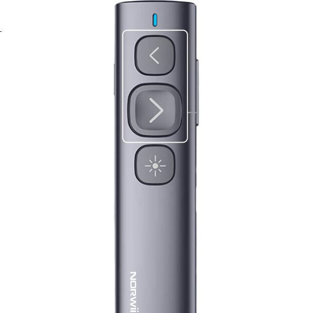 Ручка-презентер NORWII N95 Plus BLE с двойной головкой, перезаряжаемая, с лазерной указкой красного цвета, беспроводной пульт для PPT, мультимедийный