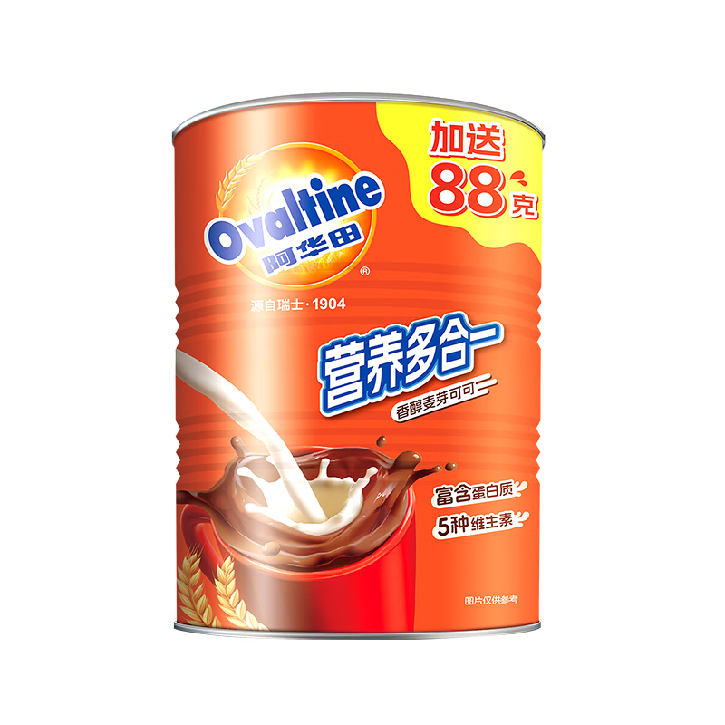 阿华田（Ovaltine）可可粉罐装400g 多重营养早餐代餐 烘焙专用 蛋白型固体饮料
