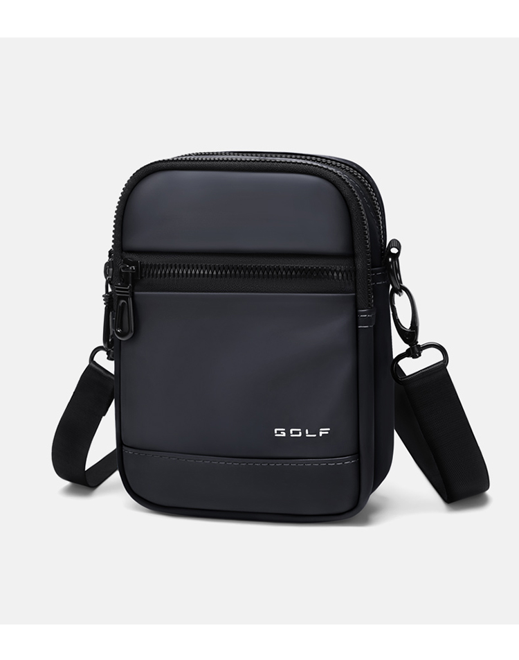 GOLF Shoulder Bag for Men, Casual Large Capacity Crossbody Bag, Multi-Compartment Phone Bag, Water-Resistant Trendy Portable Sports Hanging Bag, Versatile Fashionable Small Backpack 5I796325J Misty Black 14