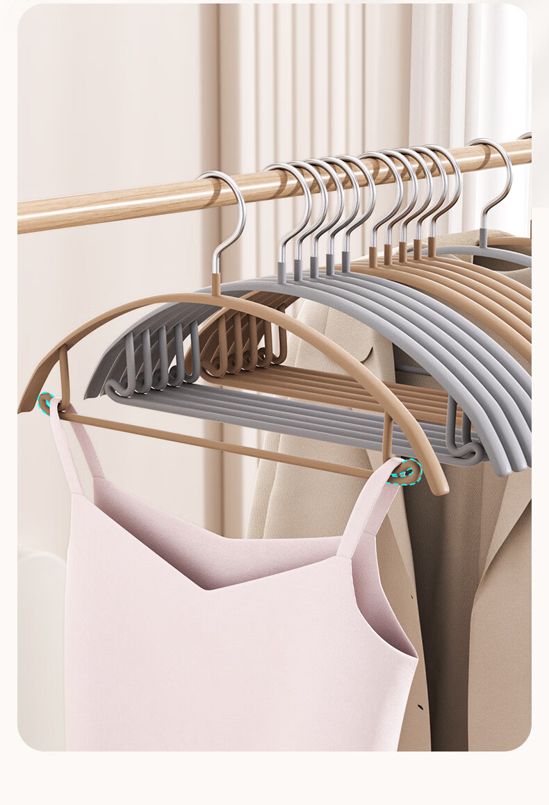 Baicaoyuan Non-Slip Matte Resin Clothes Hangers, Thickened and Widened, Adult Household Drying Hangers, Pack of 10 2