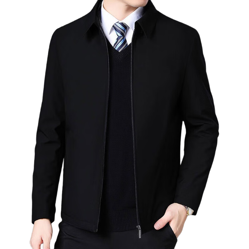 TUCANO Men's Business Lapel Jacket Casual Versatile Fashion Top Black 3XL Father's Day Gift
