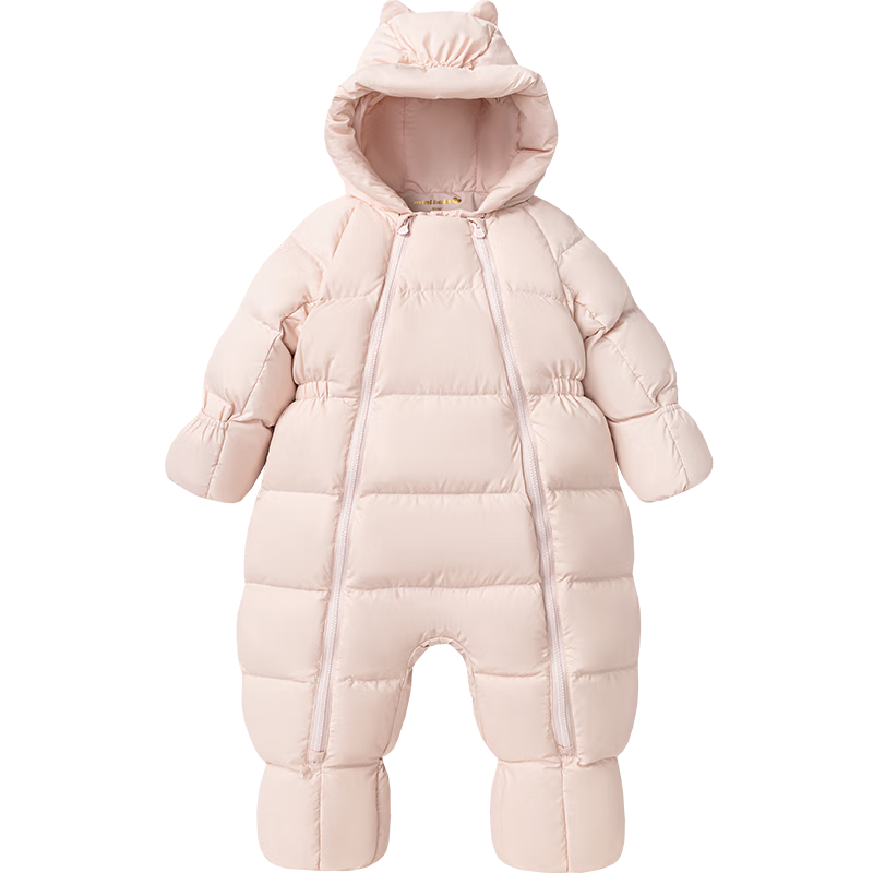 Minibala Bala [Far Infrared Heating] Baby Down One-piece Suit with Covered Hands and Feet, Belly Protection, 2025 Winter New Jacket