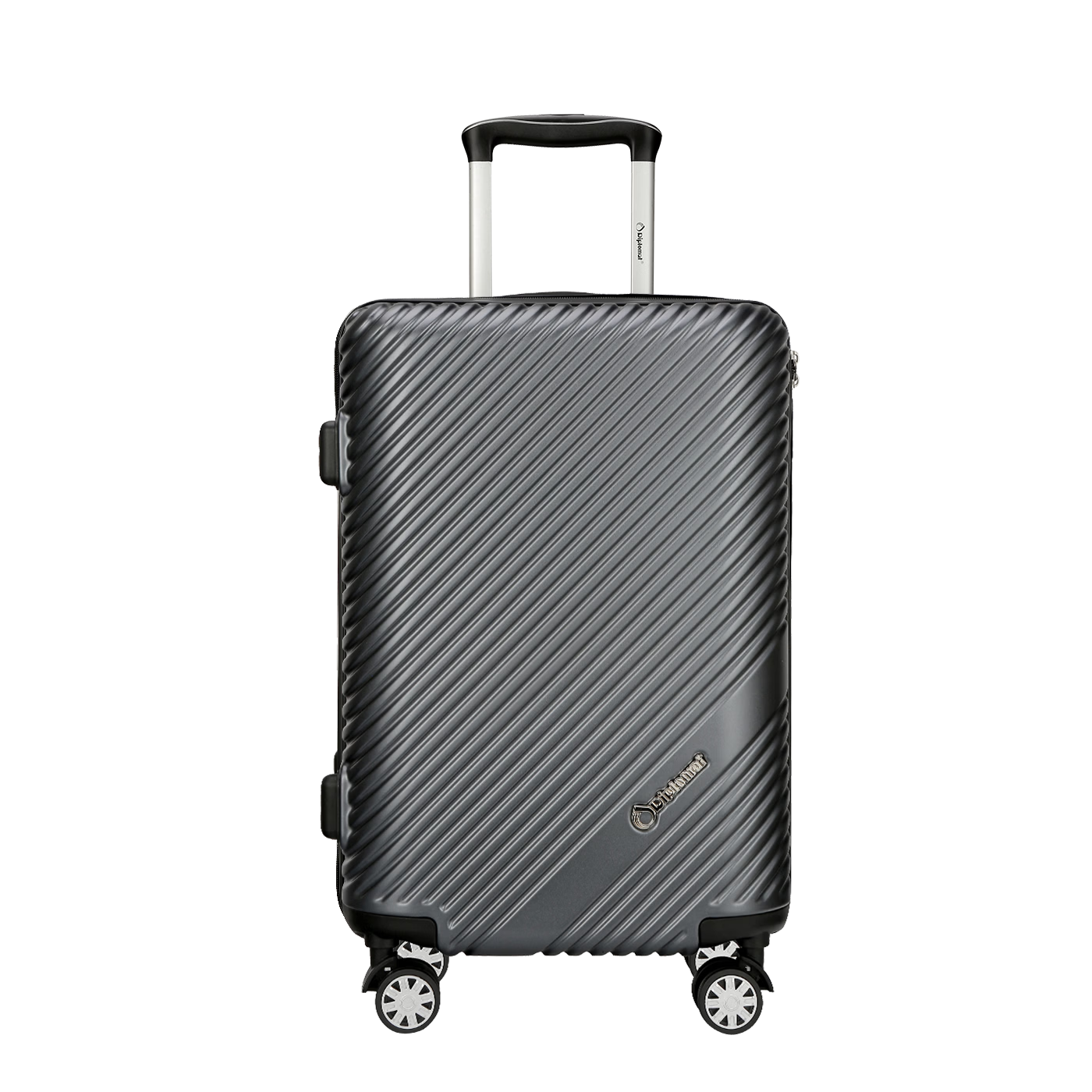 Diplomat 24-Inch Large Capacity Suitcase, Trolley Case with Password Lock, Cloud-Shaped Travel Luggage for Men And Women, TC-23253 Gray