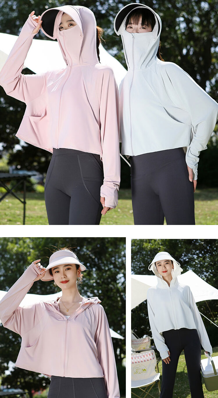 Combo Women's Summer Sunscreen Jacket UPF50+ Outdoor Cycling Sun Protection Lightweight UV Protection Shirt 9