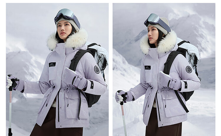 BOSIDENG Off-Season Extreme Cold Goose Down Women's Winter Thickened Hooded Short Coat with Large Fur Collar Mall Edition 19