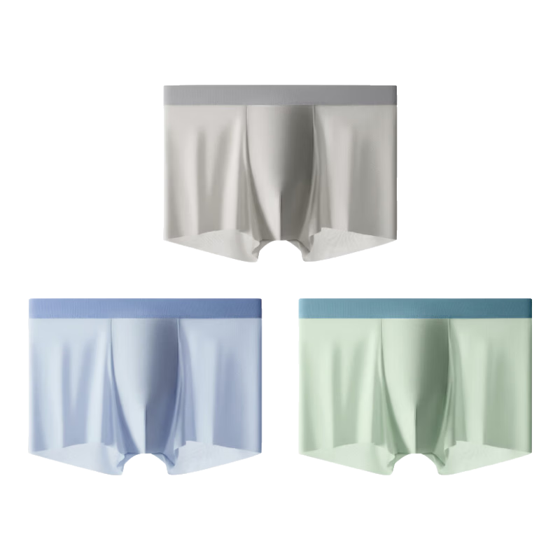 Baanashi Disposable Men's Underwear 10A Sterilized Titanium Silver Gray + Ice Blue + Frost Green 3XL (3-Pack)