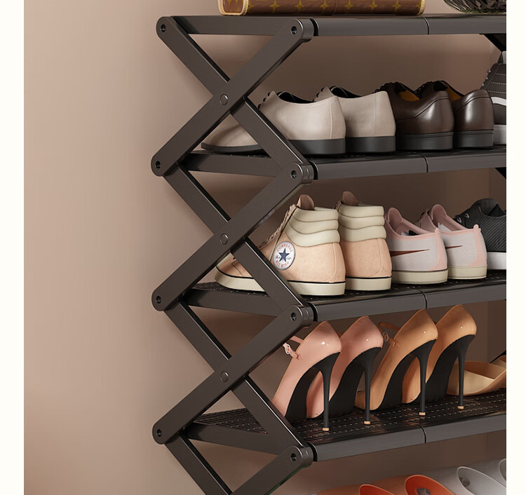 Anerya Foldable Shoe Rack No-Installation Simple Home Entryway Multi-Layer Small Space Storage Organizer 3-Tier 8