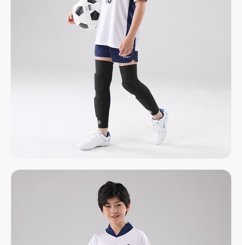 FYOUGA Kids Knee and Shin Guards Football Shin Pads Basketball Protective Sports Gear Black M Pair 5