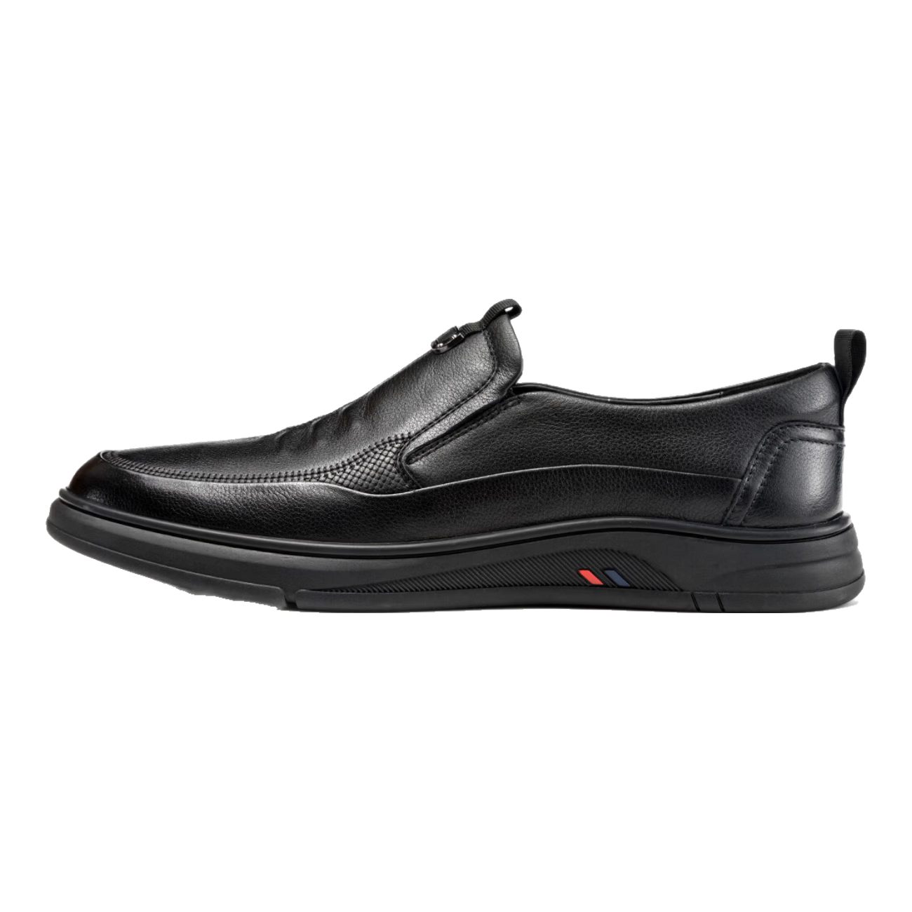 Aokang Business Casual Shoes for Men, Cowhide Leather Soft Sole Slip-On Comfortable Loafers, Black, Size 42