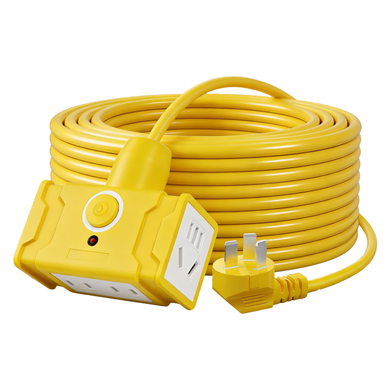Sushiermo [National Standard 3m Anti-Drop] Extension Cord Outdoor Multifunctional Socket Anti-Drop Power Strip 2500W Sunproof Frostproof / Tensile Wear-Resistant 4 Outlets 3m
