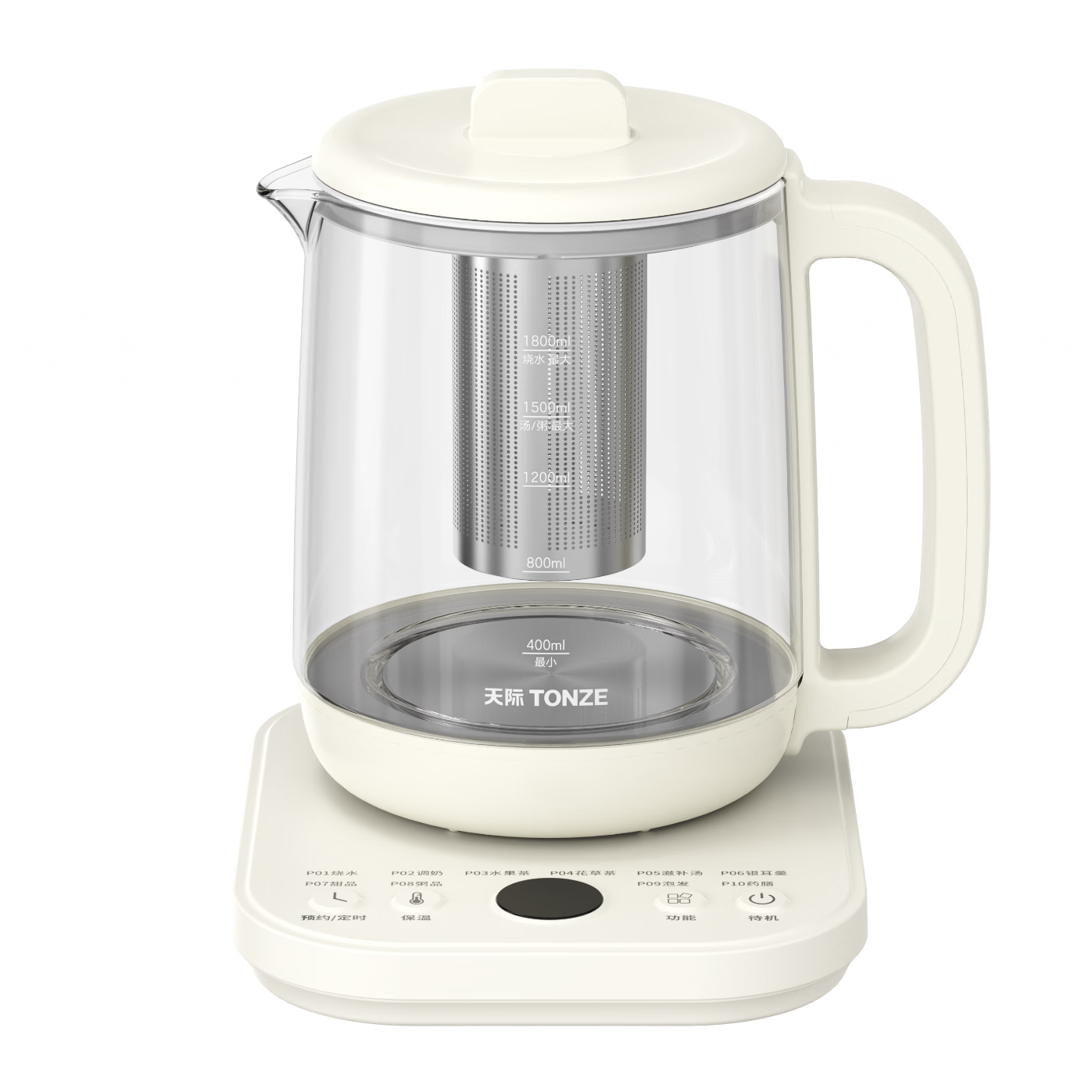 TONZE 1.8L Large Capacity Health Pot Fully Automatic Tea Maker 24H Reservation Electric Kettle 12H Intelligent Constant Temperature Baby Safe 316L Electric Water Boiler Flower Tea Kettle 18YS10