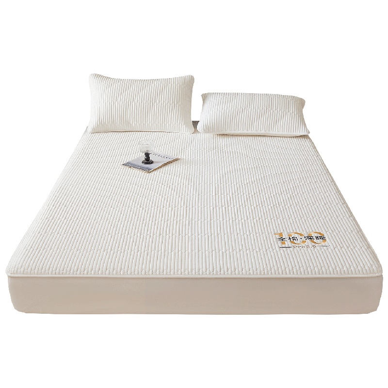 MUJI A-Class Pure Cotton Quilted Fitted Sheet Single Double Home Mattress Cover Full Wrap 1.8m x 2m