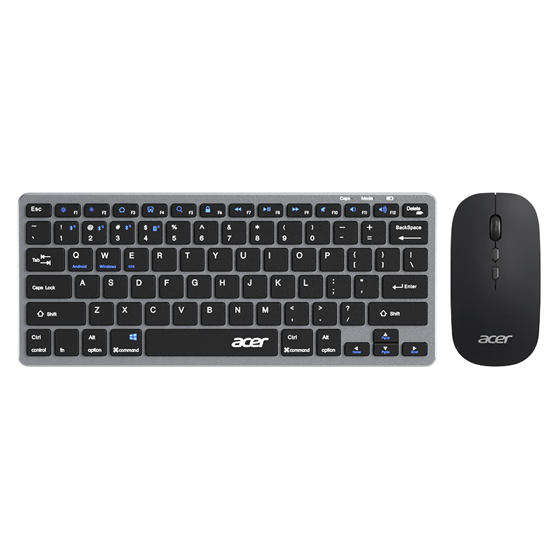 Acer Dual-Mode Keyboard and Mouse Set OKW131 Rechargeable Wireless Bluetooth Office Keyboard and Mouse Set Scissor-Switch Keyboard Compatible with PC, Mobile, Tablet, iPad Lightweight Portable Black