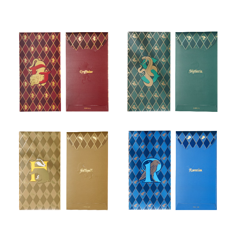 Harry Potter Four Houses 2026 Chinese New Year Red Envelopes Lunar New Year Red Packets Year of the Horse Embossed 8-Pack