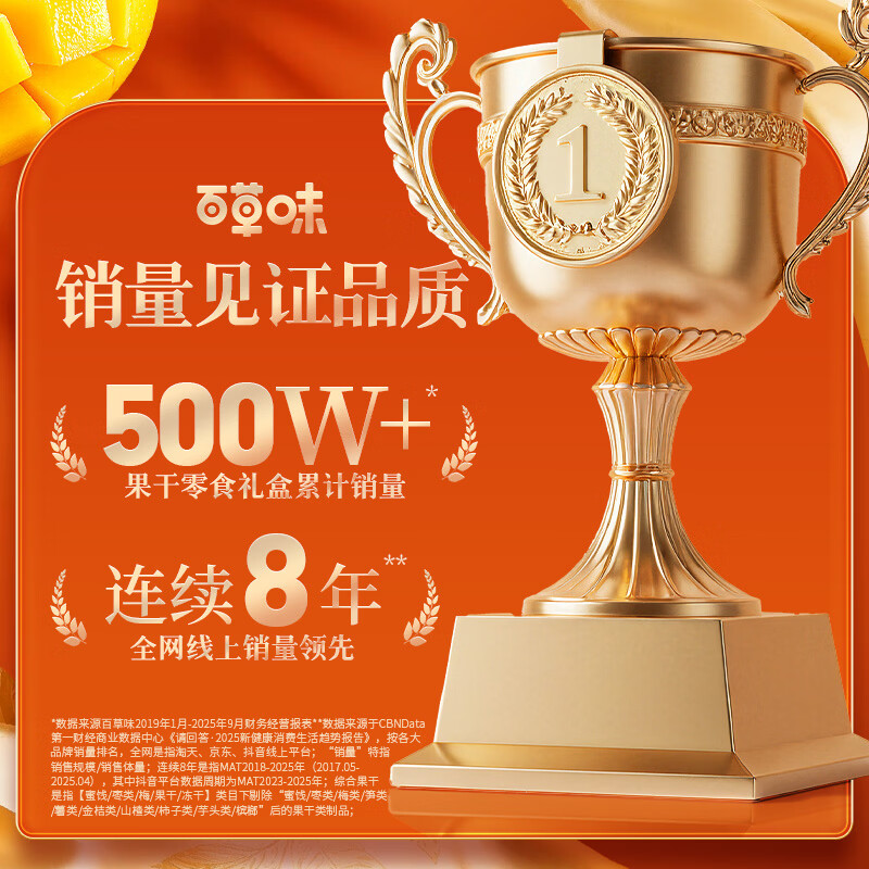 百草味果干年货礼盒1718g 芒果干红枣山楂话梅休闲零食大礼包新年货送礼