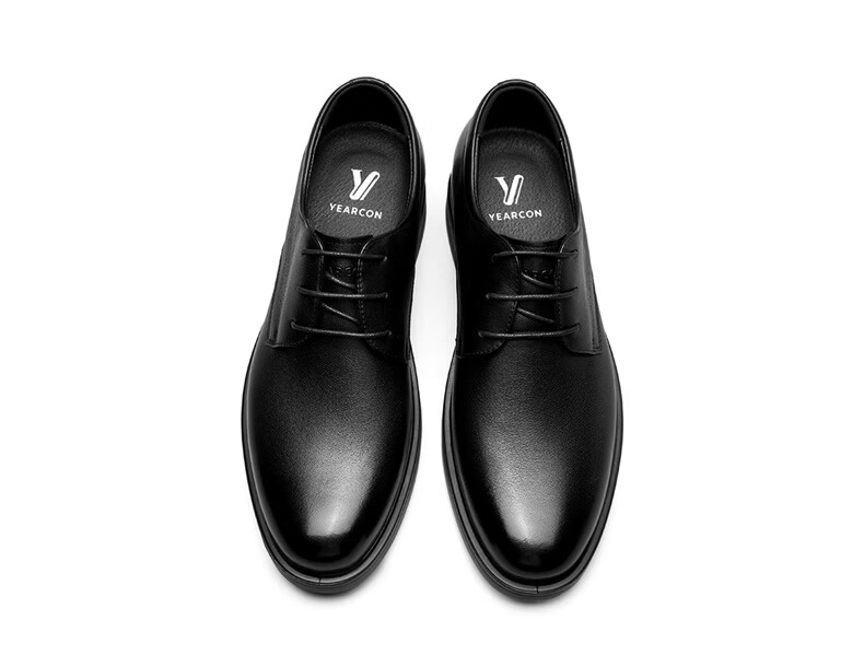 Eierkang Men's Business Formal Shoes Comfortable Commuter Single Shoes Groom Wedding Shoes 63129W Black Size 45 90