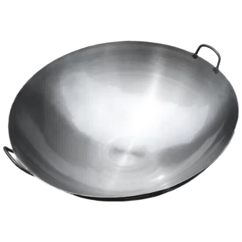 Jingqingfu Pure Iron Wok Double-Handle Iron Pan Commercial Cast Iron Traditional Uncoated Large Iron Wok 45CM (Jingcang)