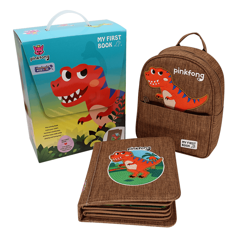 MY FIRST BOOK, Montessori Early Education Cloth Book, Children's Toy, Baby Cloth Book, Tear-Resistant, for Ages 1-6, First Birthday Gift, Dinosaur Theme